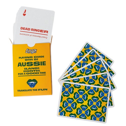 Aussie Lingo Playing Cards | Travel Flashcards | Learn Aussie Slang Vocabulary in A Fun & Easy Way | 52 Essential Translations
