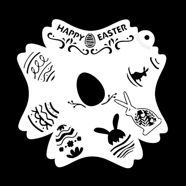 Depvision Reusable Easter Face Paint Stencils for Face Body Art Painting Bunny Face Paint Stencils Halloween Party Makeup Stencils (Easter)