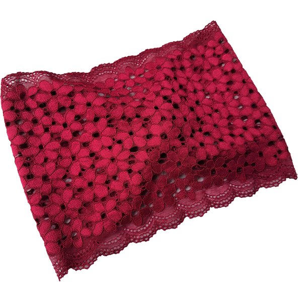 Oyabridal 7.2" Wide Floral Lace Headband for Women, Lace Headband Church, Hair Accessories for Women (Burgundy)