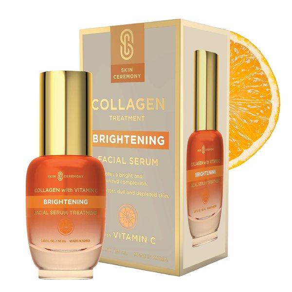Skin Ceremony Collagen & Vitamin C Nourishing Facial Serum - Promotes Brighter, Smoother Skin Compexion - Repairs Dull, Depleted Skin - Skin Care Made in Korea - 1.69 FL.OZ.