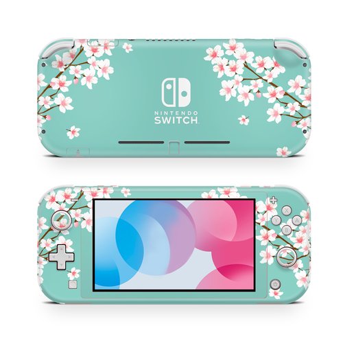 ZOOMHITSKINS Switch Lite Accessories, Compatible for Switch Lite Skin, Cream Sakura Petites Fleurs Japan Cherry Blossom Oriental, 3M Vinyl, Durable & Fit, Easy to Install, Made in The USA