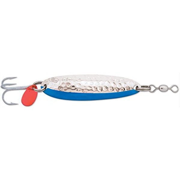 Luhr Jensen 5/8 Krocodile Treble Hook, Hammered Chrome/Neon Blue Side Stripe (1003-058-0310)