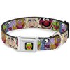 Dog Collar Seatbelt Buckle Muppets Faces Close Up Black 15 to 26 Inches 1.0 Inch Wide