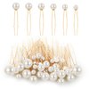 Lusofie 36Pcs Pearl Hair Pins Bridal Hair Pearls Wedding Preals for Hair Pearl Bobby Pins Pearl Wedding Hair Pins for Women Girl(6 Sizes)