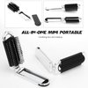 2Pcs Travel Hair Brush With Mini Mirror, Travel Folding Pocket Hair Brush for Women Girls, Mini Massage Comb for Gym, Trip, Purse, Swimming (Removable Mirror)