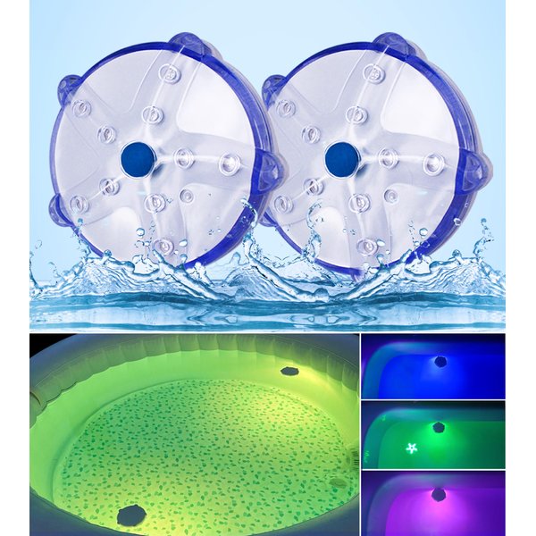 Floating Pool Lights,Color Changing Waterproof Magnetic Pond Lights,Battery Powered Pool Lights that Float,Starfish Above Ground Pool Lights Up for Pond,Hot tub,Bathtub,Shower,Halloween,Christmas-2pcs