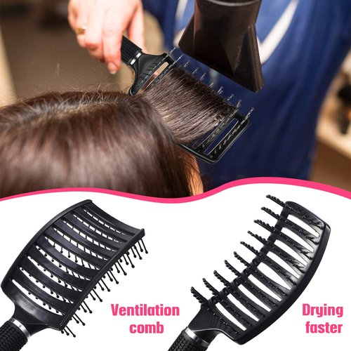 4 Pieces Detangling Massage Hair Brushes Curved Vent Hair Brushes Vented Styling Hair Comb Barber Hairdressing Styling Tools for Women Girls Hair Styling, 4 Colors