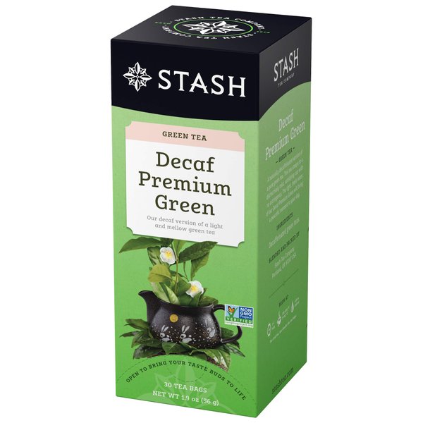 Stash Tea Decaf Premium Green Tea - Decaf, Non-GMO Project Verified Premium Tea with No Artificial Ingredients, 30 Count (Pack of 6) - 180 Bags Total