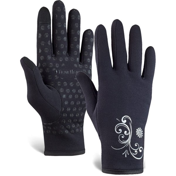 TrailHeads Women’s Running Gloves | Touchscreen Gloves | Power Winter Running Accessories - Black (Medium)