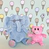 YOTTOY Mo Willems Collection | Pair of Elephant & Piggie Soft Stuffed Animal Plush Toys – 7” & 5” Sitting