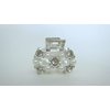 Small infinity bow pearl crystal silver metal hair claw clip bridal clip