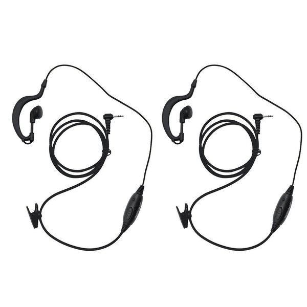 abcGoodefg 1 Pin 2.5MM Walkie Talkie Earpiece Headset with Mic PTT, G Shape Two Way Radio Earpiece compatible with Motorola Radios Cobra Talkabout MH230R MH230TPR MR350R MS350R MT350R (2 Pack)