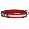 High Quality Genuine Leather Reflective Dog Collar 16" Long 3/4" Wide Red Fits 11"-13" Neck