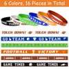 MIAHART 16 Pieces Football Theme Bracelets Silicone Wristband for Sport Theme Birthday Party Favors, 6 Styles