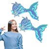 Kistreao 2Pcs Mermaid Hair Clips for Girls Sequins Fish Tail Hairpin Glitter Starfish Shell Hair Barrettes for Women Toddlers Teens Mermaid Hair Accessories Birthday Wedding Party Supplies (Blue)
