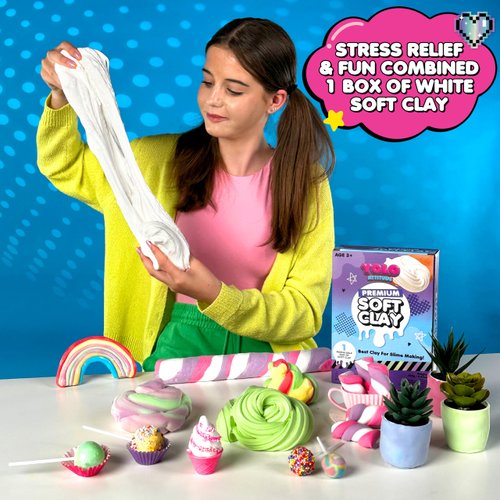 YOLO Attitude - Ultimate Slime Fun!, Soft Clay, Slime Supplies, Slime Stuff, Slime Clay, Slime Ingredients, Modeling Clay Air Dry, Foam Clay, Slime Add Ins, Clay Slime, White Clay Air Dry, 250g/8.08oz