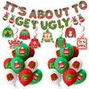 Ugly Sweater Party Decorations- It's About To Get Ugly Hanging Swirls Ugly Sweater balloons for Christmas Ugly Sweater Balloons Set for Merry Christmas Party Supplies Decorations