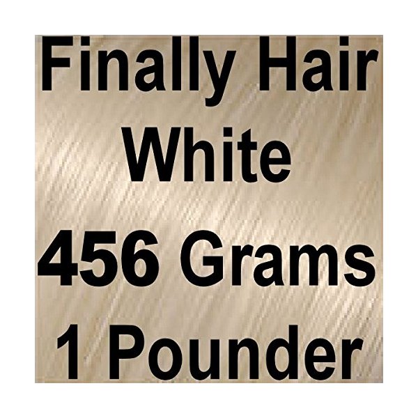 WHITE Finally Hair Hair Fiber Refill 456 Grams Full Pounder For Hair Loss Concealing by Finally Hair