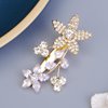 Rumtock Rhinestones Zircon Flower Gold Hair Clip for Wedding Brides Bridesmaid Banquet Prom Hair Styling Jewelry Hair Piece
