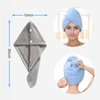SURPRISE PIE 2 Pack Women Microfiber Hair DryingTowel Wrap, Super Absorbent Anti-frizz Head Turban Towel for Wet, Long,Curly Hair (Blue and Grey)