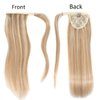 Ugrace Hair Blonde Ponytail Extension Human Hair Ponytail For Women Clip In Ponytail Hair Extensions Wrap Around Long Ponytail Remy Straight One Piece Hairpiece Hair(18 inch, Ombre #16/613)