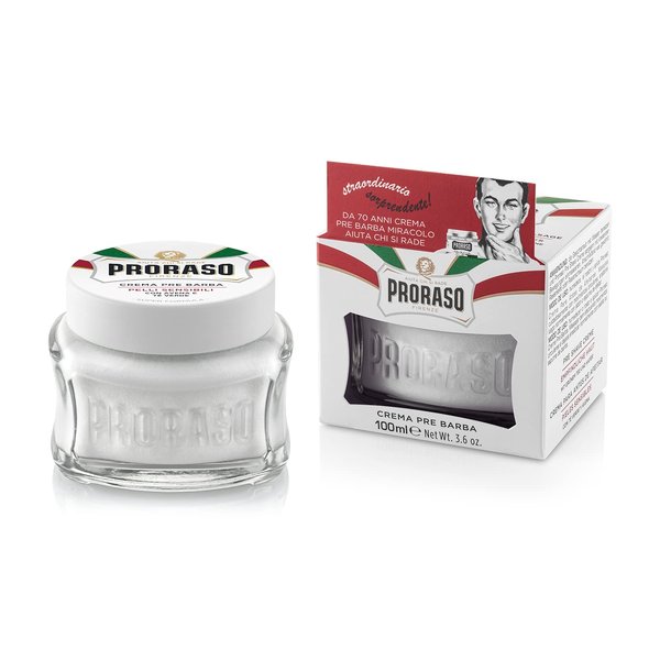 Proraso Pre-Shave Conditioning Cream for Men, Sensitive Skin Formula with Oatmeal and Green Tea, 3.6 Ounce (Pack of 1)