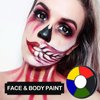 6 Colors Face Body Paint, Water Activated Body Paint Face Paint FX Makeup Palette, Red Blue White Black Green Yellow Face Paint Body Painting Kit for Halloween Cosplay SFX Makeup