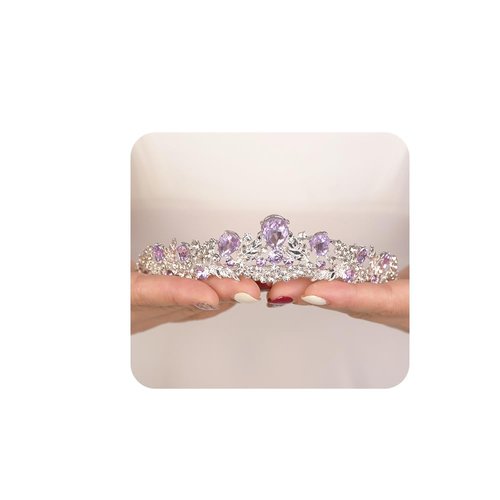 JWICOS Wedding Tiara for Women and Girls, Princess Crowns and Tiaras for Bride Rhinestone Birthday Crown Headband Crystal Costume Party Prom Tiara Hair Accessories (Purple)