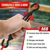 2PCS M8 Premium Stainless Steel Hook & Hook Turnbuckle, Black Turnbuckle for Wire Rope Tension, Shade Sail Hardware, Sun Shade Tent Installation