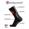 MadSportsStuff Baller Basketball Logo Crew Socks (Black/Orange, Small)