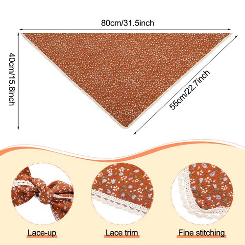 Kinlop 8 Pcs Floral Hair Bandanas Headband Triangle Boho Hair Scarf Headband Floral Printed Chiffon Head Kerchief Floral Hair Kerchief for Women Girls Hair Scarves Accessories (Classic Style)