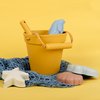 BLUE GINKGO Silicone Beach Toys - Modern Baby | Travel Friendly Beach Toys Set | Silicone Bucket, Shovel, 4 Sand Molds, Beach Bag | Sand Toys for Toddlers, Kids - Yellow