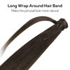 HOTBANANA Ponytail Extension, 22 Inch Ponytail Extension Human Hair Clip in Wrap Around Ponytail Hair Piece Light Dark Brown Long Straight Remy Human Hair Extension 90g