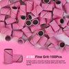MelodySusie 100 Pcs Nail Drill Bits Sanding Bands for Nail Drill 180 Fine Grit Nail File Sanding Bands for Acrylic Nails Gel Manicures and Pedicure