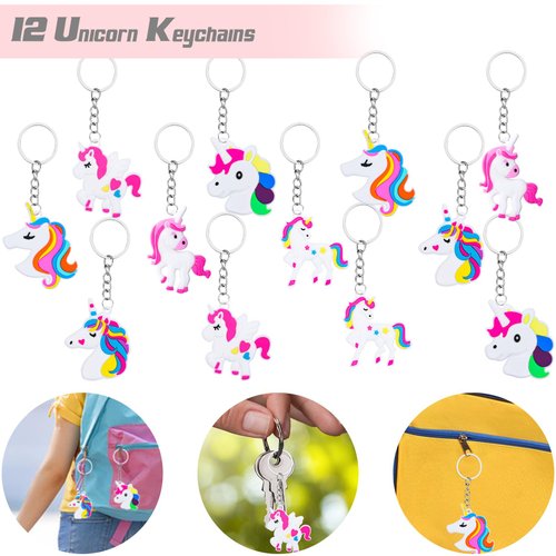 133Pcs Unicorn party favors, Unicorn Theme Birthday party decoration party favors Pack with Unicorn bracelet, unicorn hair rings, Key chains,Tattoos for Unicorn goodies bag Fillers Pinata Filler