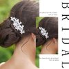 Foyte Crystal Bride Wedding Hair Comb Silver Rhinestone Bridal Headpieces Pearl Hair Pieces Bridesmaid Side Combs Hair Accessories for Women and Girls (butterfly rhinestone)
