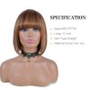 Besteffie Short Bob Wigs Human Hair With Bangs Straight Wigs 100% Brazilian Virgin Hair Glueless Machine Made Wig ombre blonde Highlight wig Short Bob Wigs For Black Women (10 inch, 4/27)