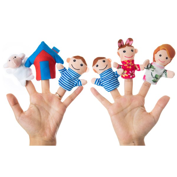 Mary Had A Little Lamb Nursery Rhyme Finger Puppet, 6 Pack Plush Finger Puppets Toy, Storytelling Theater Role Play, Interactive Teaching Aids for Children's Songs, Bedtime Story