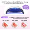 UV LED Lamp for Gel Polish 220W Fast Nail Polish Professional Dryer Nail Curing Light 57 Lamp Beads Auto Sensor for Fingernail & Toenail