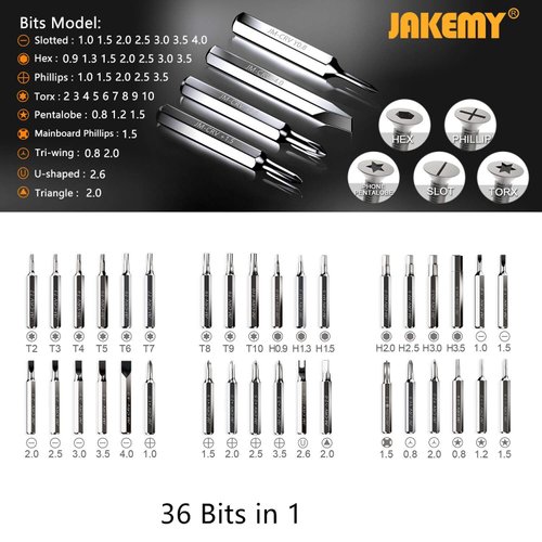 Screwdriver Set By JAKEMY, 43 in 1 Precision Screwdriver Kit Magnetic Replaceable Bits Repair Tool Kit Opening Tool and Tweezer for phone Cellphone PC Electronics