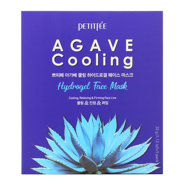 Agave Cooling Hydrogel Beauty Face Mask, 5 Sheets, 1.12 oz (32 g) Each, Petitfee