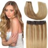 VINBAO Human Hair Extensions Wire Hair Color 10 Light Brown to 16 Blonde Highlight 22in 85g Wire Hair Extensions Invisible Hairpiece Remy Human Hair Extensions (#101616 22in)