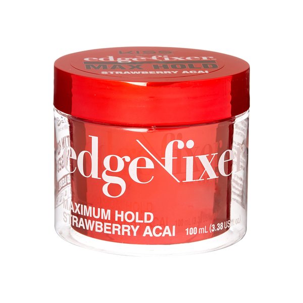 Edge Fixer 24 Hour Maximum Hold Edge Wax No Flaking Biotin B7 Infused Hair Gel 3.38 US fl.oz (Strawberry Acai)