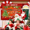 Avezano Christmas Photography Backdrop Banner Santa's Toy Shop Background Toy Store Santa Workshop Party Decoration Xmas Party Holiday Party Supplies 70.8x43.3