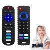 Baby Teether Toy, TV Remote Control Shape Teething Baby Toys for Infants, Baby Chew Remote Teether Toys for Babies 3-24 Months,BPA Free(2Pcs Black)