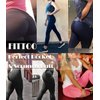FITTOO Womens Scrunch Butt Lifting Yoga Pants Sport Workout Ruched Leggings High Waist Tight Side Pocket Navy(L)