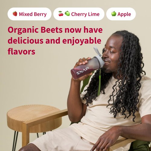 Snap Supplements USDA Organic Beet Root Powder, 3-in-1 Nitric Oxide Supplement, Support Healthy Blood Pressure and Blood Circulation, 250g (Mixed Berry)