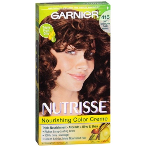 Garnier Nutrisse Haircolor - 415 Raspberry Truffle (Soft Mahogany Dark Brown) 1 Each