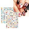 JMEOWIO 8 Sheets Poker Nail Art Stickers Decals Self-Adhesive Pegatinas Uñas Black Red Heart Nail Supplies Nail Art Design Decoration Accessories