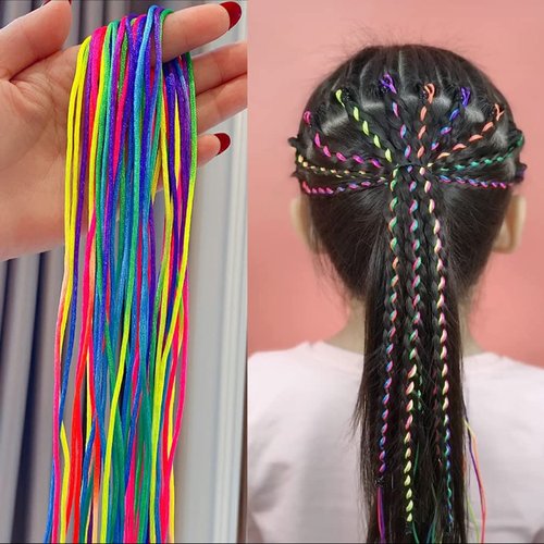 30 Pcs Hair Braids Assorted Gradient Color Mix Colorful Hair Wrap String Rope Strands DIY African Girl Braid Hair Accessories